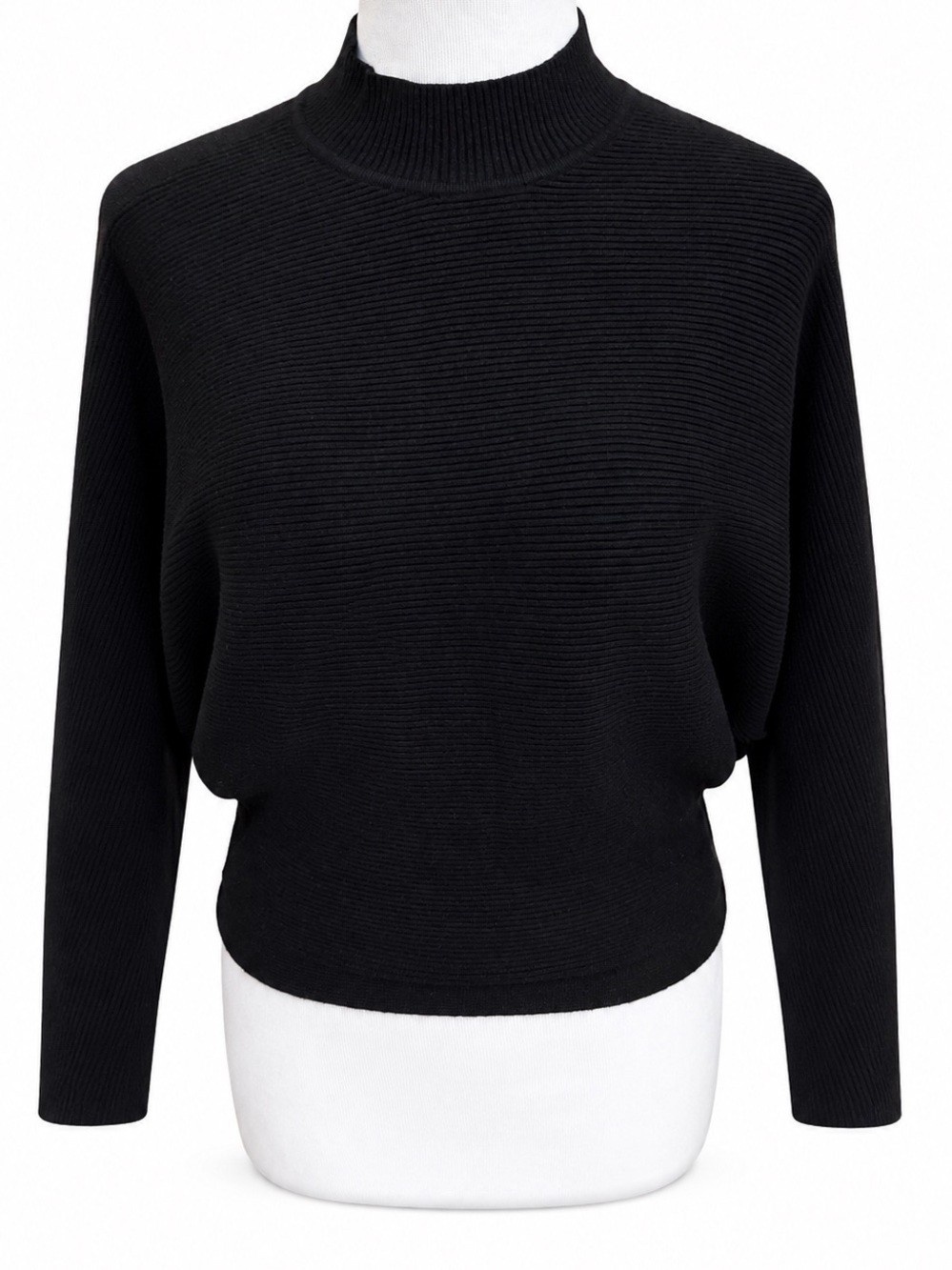 Forever 21 Black Ribbed Mock Neck Sweater Small